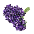 Deep purple artificial berry stems with green wire for wedding and DIY decoration - Large Bag / Dark Purple