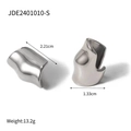 Manchette d'oreille irrégulière en acier inoxydable argenté avec finition polie - Style Argenté (JDE2401010-S)