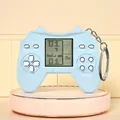 Mini console di gioco portatile retrò azzurra con schermo LCD e portachiavi metallico - Confezione in busta / Blu Macaron