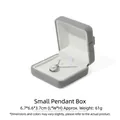 Écrin à pendentif en velours gris avec intérieur en flocage blanc taille 6,7x6,6x3,7cm - Petite boîte à pendentif / Gris Clair avec nœud