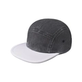 Λεπτομέρεια καπέλου camper 5 πάνελ με πλυμένο denim και μεταλλικές οπές εξαερισμού - Ρυθμιζόμενο / Μαύρο