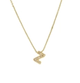 Classic 18k gold necklace featuring a letter Z pendant with micro-pave cubic zirconia - Letter Z