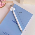 Minimalist white gel pen with a cute white cloud smiley face cartoon topper - 1# Rice White Cloud Pen