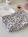Borsa per trucco vintage leopardata viola con etichetta Sozakka in tela - Viola