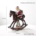 Rocking horse Santa Claus resin ornament with LED tree, 27.5x29.5cm Christmas decoration - Santa Claus Riding Horse (Light-up)
