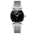 Elegant CHENXI quartz watch with a slim silver metal strap and minimalist black dial face - Silver Black (Women's Style) / Silver-Black (Women)