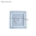 Square silicone mold for DIY resin bases and candles featuring 133mm outer diameter - House Base Mold