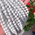 Perles rondes en turquoise blanche naturelle pour la création de bijoux faits main - 4mm (env. 90pcs) / Turquoise Blanche Naturelle