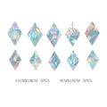 Rainbow prism static window film set in diamond shapes with 10 laser holographic pieces - RPS017 Static Sticker: Rhombus
