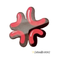 Funny emoji acrylic water drop hair clip in red and black 5cm variant for styling - Angry Face Black (QT--CY107)