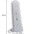 Grey velvet necklace display stand showing 31cm height and 11.5cm width dimensions - New Necklace Stand Gray