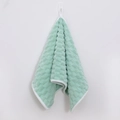 Absorbent light green waffle weave microfiber towel with white overlock stitched edges - 35x75cm Towel / Green