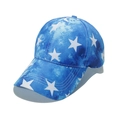 Blue tie-dye baseball cap with white star patterns and a curved brim for casual wear - M (56-58cm) / Blue