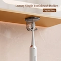Magnetic wall-mounted toothbrush holder in elegant grey for single person use - Single Person Toothbrush Holder (Elegant Gray)
