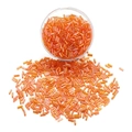 Czech glass tube beads in vibrant orange finish for professional jewelry making - 400pcs/15g / Orange