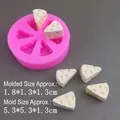 Macro view of silicone cheese mold with small DIY resin triangle cheesecake crafts - 6-Hole Mini Cheese Mold - Pink