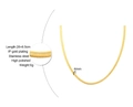 Flat gold snake chain necklace in stainless steel with high polished IP gold finish - 4mm Snake Chain