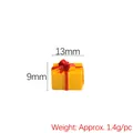 Miniature yellow resin gift box with red bow ribbon for DIY phone case crafts - Yellow Gift Box