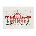 Polyester Christmas placemat with nativity silhouette and Believe in the Miracle text - CD101-7 (Believe Nativity)