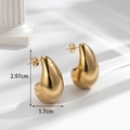Orecchini a goccia in acciaio inossidabile dorato lucido da 2,97 cm per 1,7 cm - Grande (2.97cm*1.7cm) / Oro