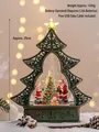Green Christmas tree water lantern with Santa scene, 29cm height, USB or battery powered - Merry Christmas (Christmas Tree)