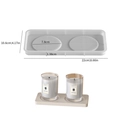 Molde de silicona para bandeja circular doble, 22x10.6cm para resina y yeso - Bandeja de Dos Ranuras