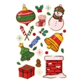 Cute Christmas stickers set featuring snowman, penguin, reindeer and festive tree icons - Christmas Sticker Series 8