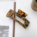 Large square amber acetate hair claw clip with tortoise shell pattern on vintage book - Coffee Tortoise 10.5cm