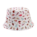 Detail of white fisherman hat featuring colorful ice cream and popsicle cartoon prints - Off White - Ice Cream