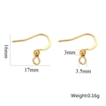 Polished 16mm gold stainless steel earring hooks with 3mm bead for DIY jewelry making - Gold Color - Style D