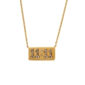 Goldene Halskette aus Edelstahl mit 11:11 Engel-Zahlen-Anhänger und Zirkonia - Rechteckige Zirkonia Eingelegt 11:11 Halskette (Gold-Weiß)