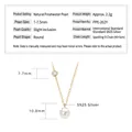 S925 sterling silver necklace with a 7-7.5mm round natural freshwater pearl pendant - Classic / K Yellow Gold