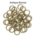 Antique bronze metal jump rings for DIY jewelry making displayed on white background - 1.2*10mm / Bronze