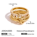 Waterproof stainless steel interlocking rings with dimensions and specifications - Interlocking Multi-band Pave Ring