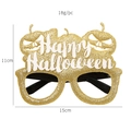 Golden glitter Halloween pumpkin glasses featuring Happy Halloween cutout text for party - Golden Pumpkin Letters Decorative Glasses