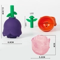 Stampo per ghiaccio in silicone a forma di rosa per whisky con misure e rosa di ghiaccio - Viola