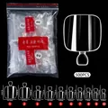Größentabelle für 500er Set natürliche Fußnagel-Tips mit Breiten- und Längenangaben - Stil 01 / Transparent