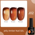 LILY'CUTE LC-J02 bernsteinfarbenes Nagelgel zeigt eine bis drei Schichten Lack - Mittleres Bernstein-J02