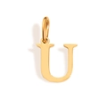 Golden metal letter U pendant with polished finish for DIY bracelets and necklaces - Letter U (Rose Gold)