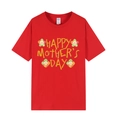 Red short sleeve Mother's Day T-shirt with Happy Mother's Day floral print - Red (Sunflower)