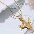 Collana con fenice placcata oro 18K e zirconi bianchi su catena a serpente - Fenice dorata con zirconia bianca