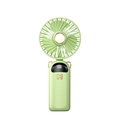 Ventilatore portatile verde menta con display digitale e eleganti dettagli dorati - Display Digitale Palmare Con Base / Y05 Verde