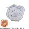 Moule détaillé en silicone pour pendentifs en résine avec exemple fini orange - Moule de Pendentif Tête de Lapin à Sables Mouvants
