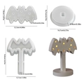 Halloween bat and BOO silhouette silicone mold set for DIY resin ornaments - Bat Silhouette Light 3-Piece Set
