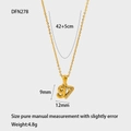 Dettaglio della collana con ciondolo numero 97 dorato con lunghezza catena 42+5cm e misure - Numero 97 (DFN278)