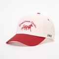 Vintage Siegelman Stable embroidered baseball cap in ivory and red contrast colors - Adjustable / Off-white Spliced Red