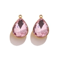 Pendentif en cristal rose en forme de goutte avec bordure dorée pour bijoux DIY - Type C Rose
