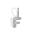 Silver metallic balloon letter F pendant for DIY jewelry making charms and necklaces. - Letter F / Silver