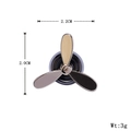 Retro airplane engine brooch in silver and gold metal, 2.2cm propeller jewelry - Gold and Silver 3-Blade Propeller