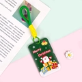 Grüner Weihnachtskartenhalter mit Schriftzug und geflochtenem Schlüsselband für Studenten - Grüne Basis Weihnachtsmann / Grünes kurzes geflochtenes Seil